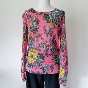 LOFT Floral Thin Pullover Ramie Sweater MP